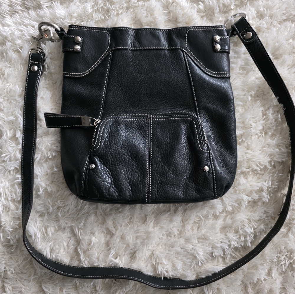 Black Leather Crossbody Bag